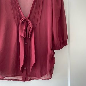 Decree maroon sheer blouse